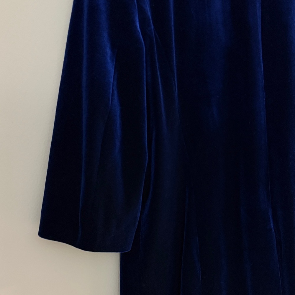 INC International Concepts Women XXL Royal Blue Velvet Shawl Lapel Lined Blazer - Picture 6 of 15